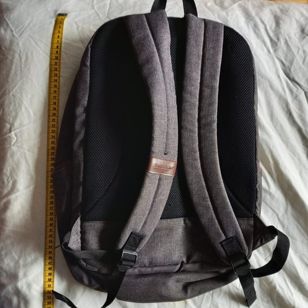 Samsonite grey leather computer backpack, multipo… - image 2
